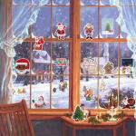 Static Merry Christmas Window Stickers 0.15mm New Year Stickers for sale