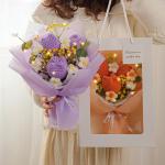 30x35cm Knited Pile Handmade Tulip Yarn Bouquet Great Mother's Day Present for sale