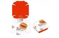 China Eco-Friendly Biodegradable Burger Box Custom Fast Food Takeaway Container with UV Coating supplier