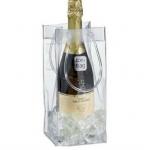 Custom PVC Packaging Bags , Clear Plastic Cooler Ice Bag For Wine Packing for sale