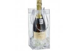 China Custom PVC Packaging Bags , Clear Plastic Cooler Ice Bag For Wine Packing supplier