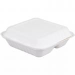 Biodegradable Eco Friendly 3 Compartment Bagasse Clamshell Containers 8 10 Inch