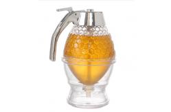 China Drip free honey dispenser transparent acrylic 200ml honeypot muffin companion supplier