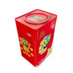 5L Cookie Tin Cans 4 Color Square Christmas Cookie Tins for sale