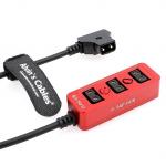 Alvin's Cables D-tap Splitter P-Tap HUB Cable Dtap Male to 3 Port D tap Female Splitter Cable with Screw Threads for ARRI RED Z CAM Cameras TILTA Steadicam IDX V-Mount Battery for sale