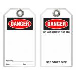 Danger Tag White Polyester Durable 2-sided Safety Tag for sale