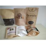 Coffee / tea kraft stand up pouches with window , 250g 500g paper pouch packaging Tin tie for sale