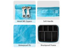 China Zipper Closure PU Leather Makeup Bag With Adjustable Dividers supplier