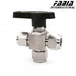 Water High Pressure Stainless Steel 3 Way Ball Valve Manual  T Type for sale