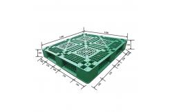 China Green HDPE Plastic Pallets Recycled 1100 X 1100 Pallet 400KG Load supplier