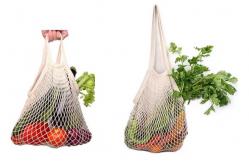China Reusable Mesh Fabric Vegetables Grocery Market Tote Bag supplier