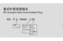 China M5 Straight Male Overmolded Plug Connector 3\4pin Black 20A Solder IP67 supplier