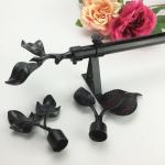 Matte Black Stainless Steel Leaf Pipe Curtain Rods for sale