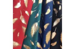 China OEM Bronzing Floral Foil Polyester Woven Fabric Leaf Printing supplier