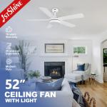 Quiet Led Modern Ceiling Fan With Light And Remote Control DC Motor for sale