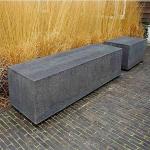Outdoor Rectangle / Round GRC Concrete Patio Table With Bench Seats for sale