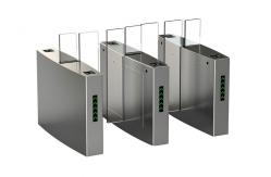 China Glass Sliding Access Control Turnstiles Infrared Photocell Sensor Body Height supplier