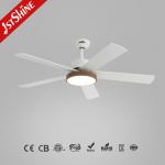 LED Smart Ceiling Fan Light White Finish 5 MDF Blade High Speed