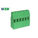 China 300V 15A Green 5.08mm Pitch Brass Euro Type PCB Screw Terminal Block manufacturer
