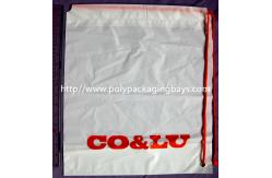 China Personalized CPE / LDPE Plastic Drawstring Backpack Shopping Shoulder Tote Backpack supplier