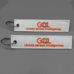 Brazilian Airline Custom Embroidered Keyring White Orange High Strength for sale