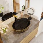 Gold Electroplate Art Sanitary Ware Basin Table Top Round Shape