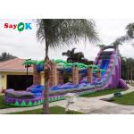 Purple Inflatable Water Slide Commercial Grade Water Slide Inflatable With Pool