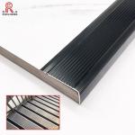 Black Aluminium Non Slip Stair Nosing Alu 6063 Material High Grip Carborundum for sale