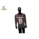 Black Custom Team Sportswear Dri Fit Football Jerseys Breathable Gold Printing for sale