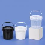 2L PP Round Plastic Storage Bucket With Lids For Honey Ice Cream With Customized Logo for sale