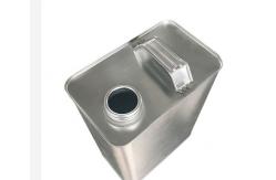 China Square Empty Engine Oil Tin Can 4L Petrol With Metal Cap supplier