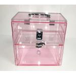 OEM Pink Promotion Display Cosmetic Holder Acrylic Brochure Display for sale