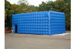 China double layer blue plaid inflatable tent for garden activity supplier