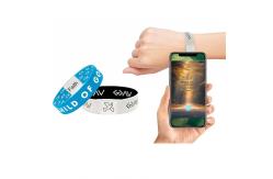 China Fabric Stretch Daily Bible Verse Bracelets With NFC RFID Fabric Elastic Wristbands supplier