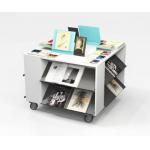 Portable Cube Big Storage Magazine Display Rack Counter With Wheels Quick Ship for sale