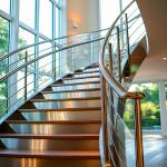 Stylish PVD Stainless Steel Handrails with Round Plate Cover for Glass Applications for sale