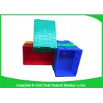 Durable Stackable Plastic Bins Space Saving , Reusable Black Storage Boxes