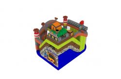 China Tool Topics 0.55mm 6.5x6.5x5.5m Inflatable Fun City supplier