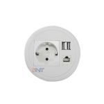 EU Power Outlet Data Usb Smart Grommet Round Socket With Rj45 Hidden In Office Sofa Worktop for sale