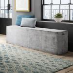 Outdoor Rectangle / Round GRC Concrete Patio Table With Bench Seats
