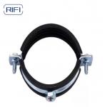 Rifi Standard Hose Rubber Clamp Steel Cable Double Pipe Clamp with Rubber for sale