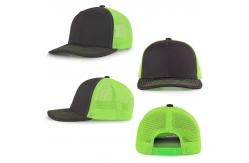 China Custom Pre Curved Mesh Hat Cotton Trucker Cap with Plastic Snapback supplier