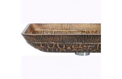 China Large Rectangular Vessel Sinks Bathroom Hot Melt Hand Drawing supplier