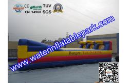 China Three Lane Inflatable Bungee Run Game With Basketball Hoop Customized Size supplier