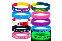 China Segmented Style Printed Silicone Wristbands 25cm Length supplier