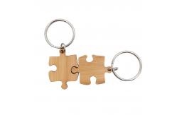 China Bamboo Wooden Matching Puzzle Keychain Engraving UV Printing supplier
