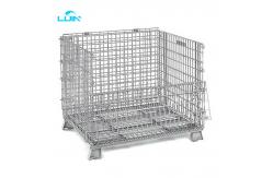 China Collapsible Wire Mesh Containers Pallets Metal Foldable Cage With 500KG Capacity supplier