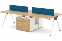 China Melamine Board Partition Table Office Kadeem Wood With Metal Legs supplier