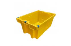 China Yellow HDPE Plastic Moving Crate 60 X 40 X 27.5cm Nestable Reusable supplier
