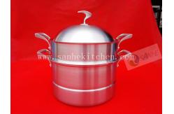 China 3 layers Stainless steel steam pot,thickness 2.5mm with cast iron handle supplier